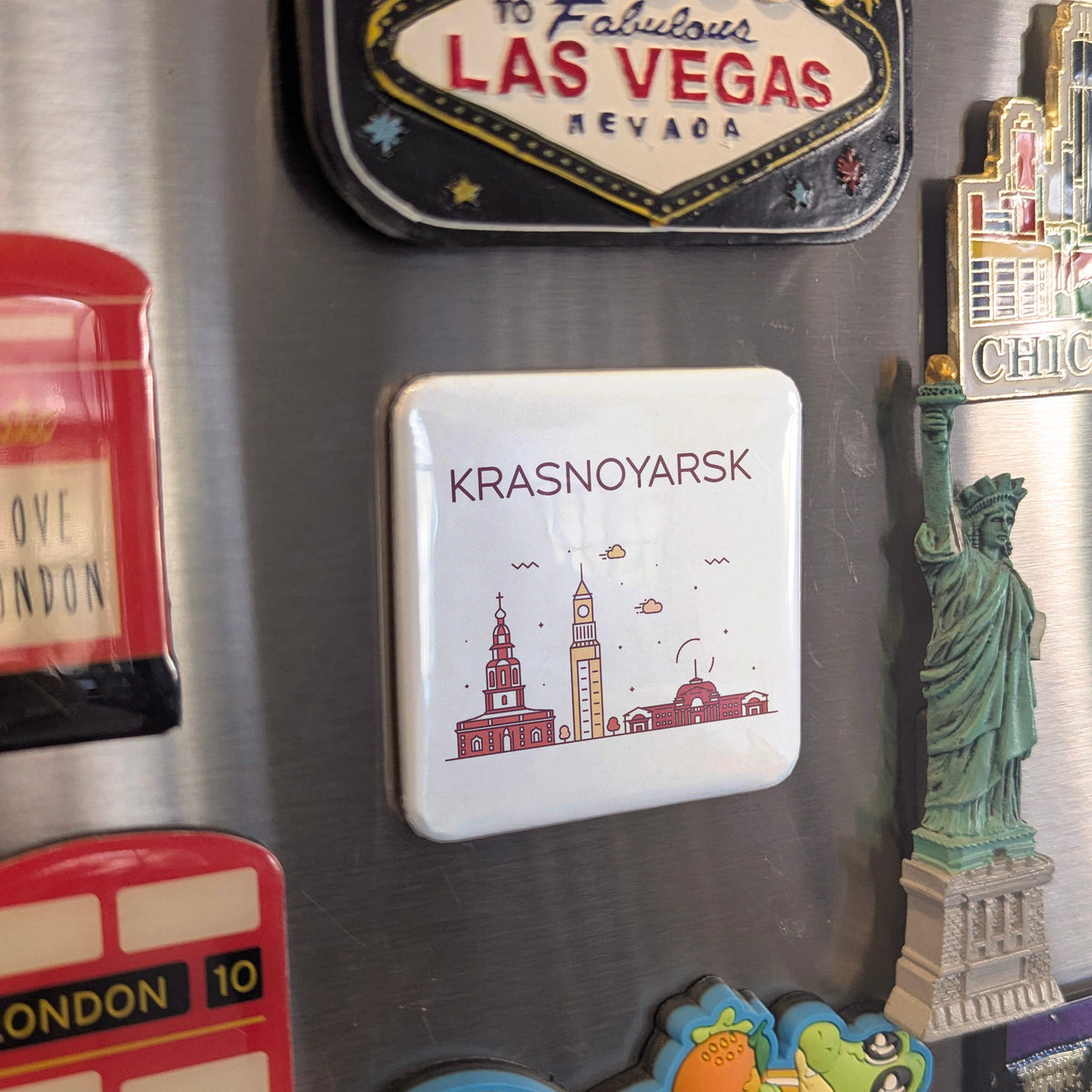 Krasnoyarsk Russia Asia Magnet | Siberian Giant on the Yenisei River | 2x2 | Made in Canada