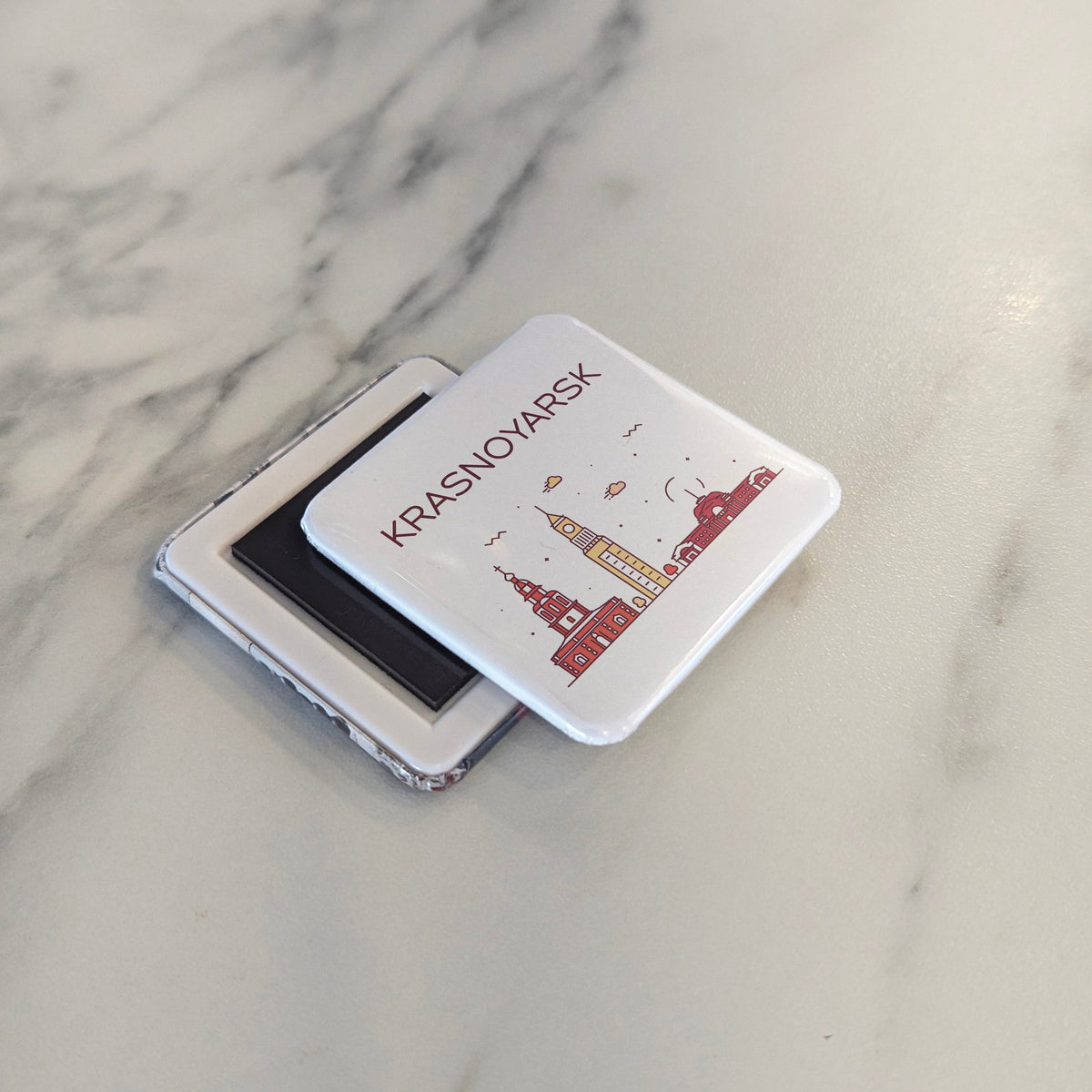 Krasnoyarsk Russia Asia Magnet | Siberian Giant on the Yenisei River | 2x2 | Made in Canada