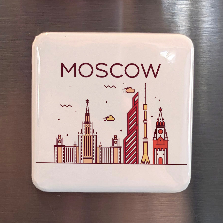 Moscow Russia Europe Magnet | Third Rome Capital of the Eurasian Heartland | 2x2 | Made in Canada