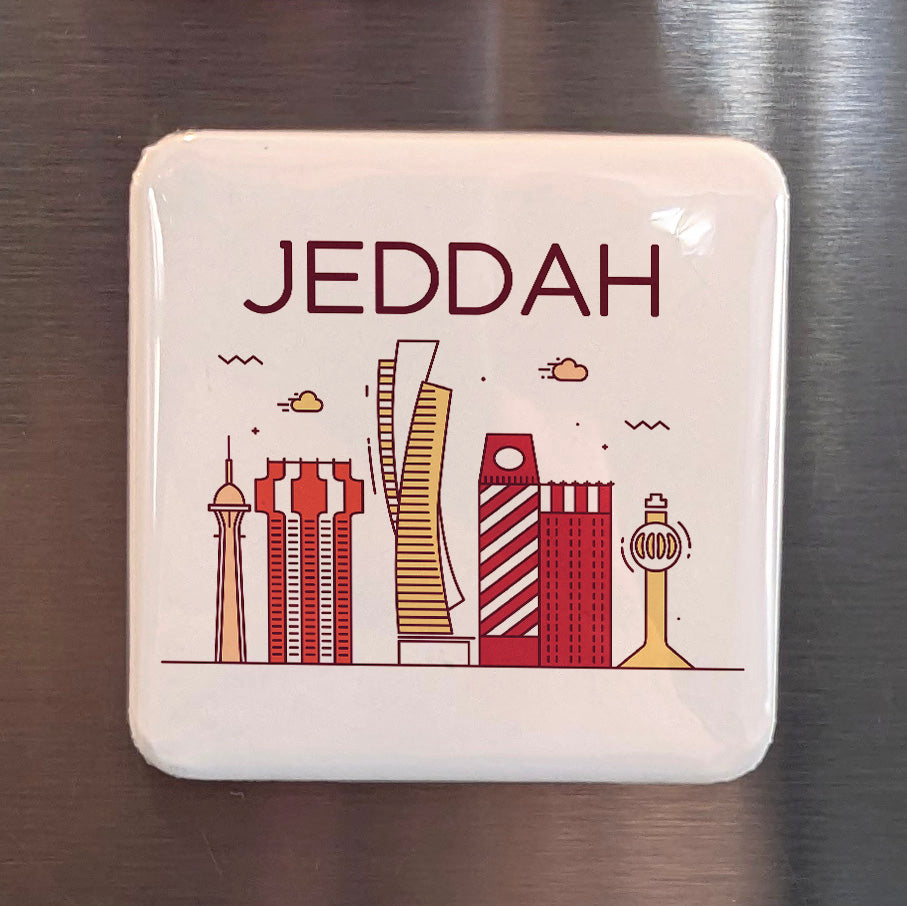 Aimant Djeddah Arabie Saoudite Asie | Porte d'entrée de la Mecque sur la côte de la mer Rouge | 2x2 | Fabriqué au Canada