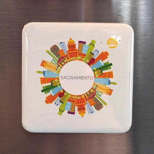 Sacramento California Magnet | Sacramento Skyline | 2×2 | Made in Canada - PhiloPerse
