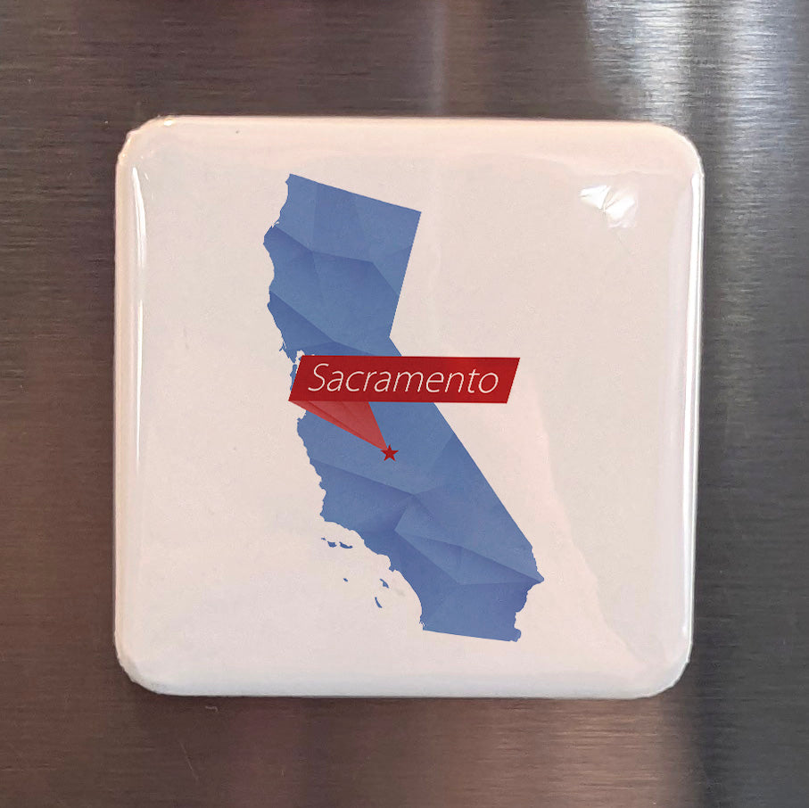Sacramento California Magnet | California Capital Map | 2×2 | Made in Canada