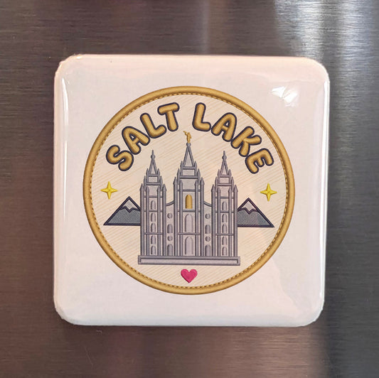 Salt Lake City Utah Magnet | Temple Square | 2×2 | Made in Canada - PhiloPerse