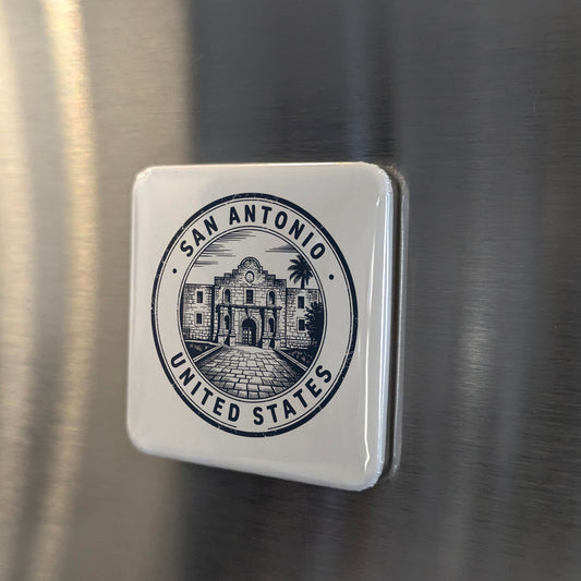 San Antonio Texas Magnet | Alamo City Stamp | 2×2 | Made in Canada - PhiloPerse