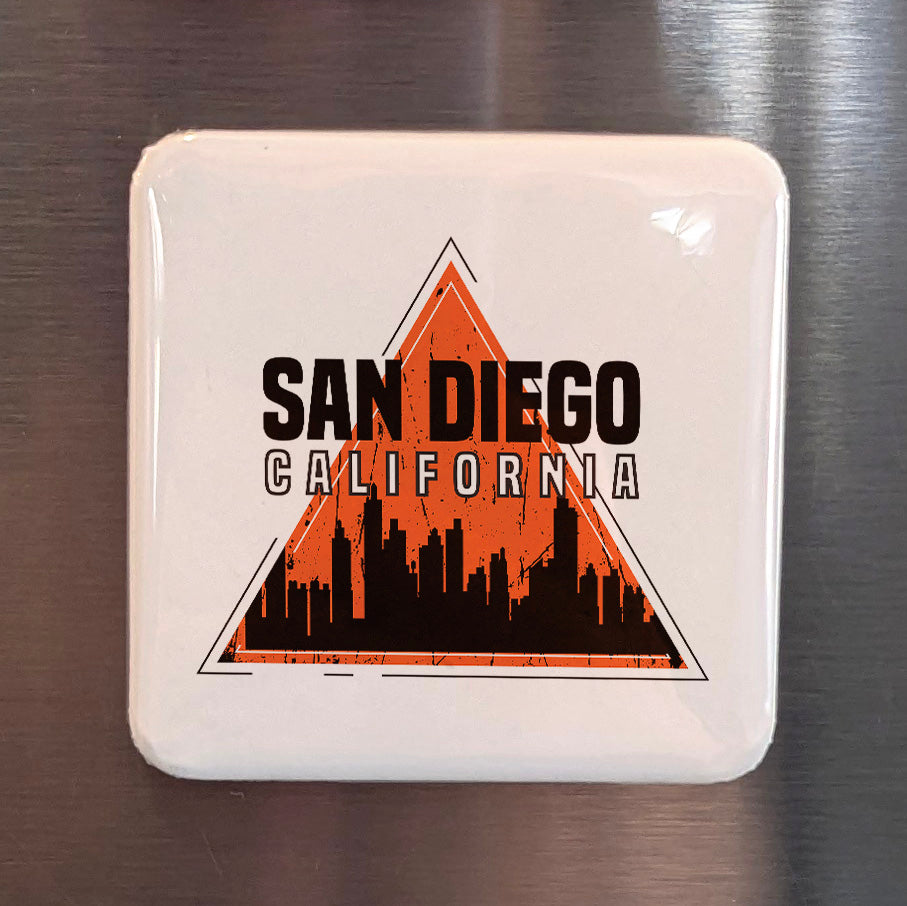 San Diego California Magnet | America's Finest City Triangle | 2×2 | Made in Canada - PhiloPerse