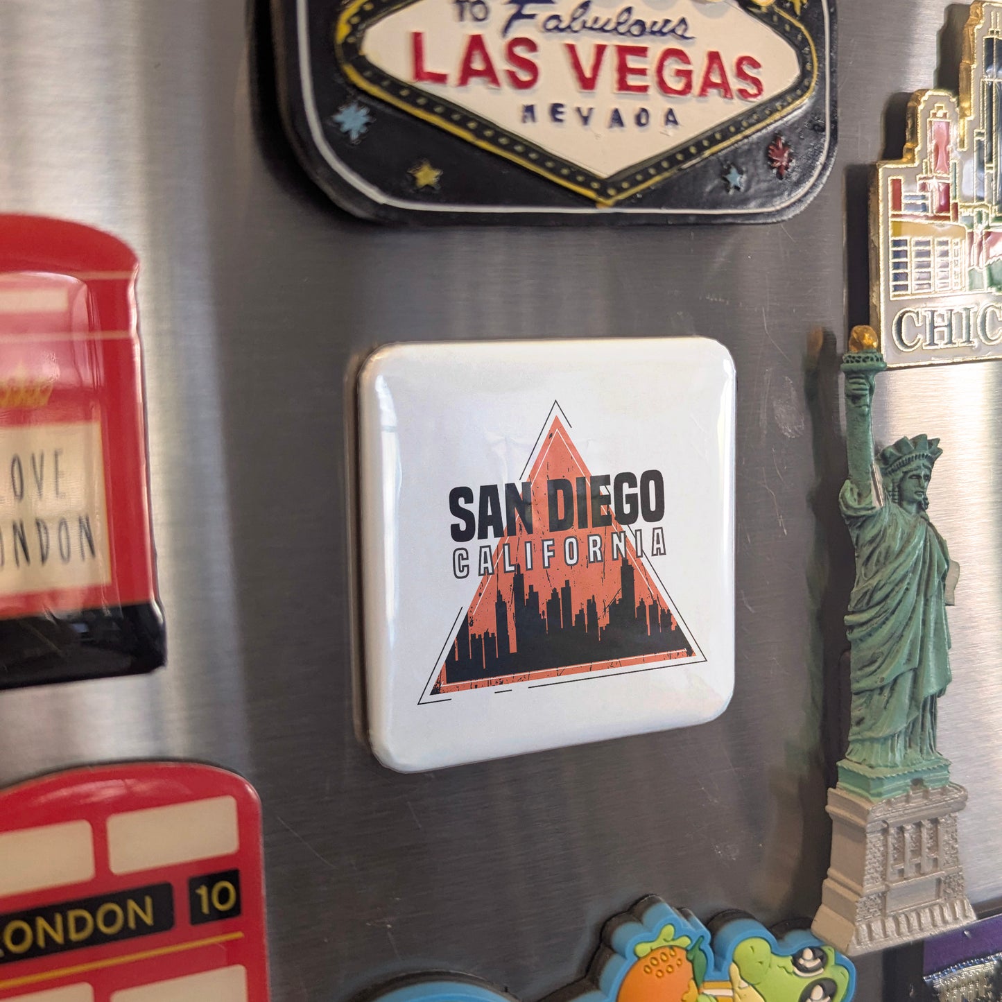 San Diego California Magnet | America's Finest City Triangle | 2×2 | Made in Canada - PhiloPerse
