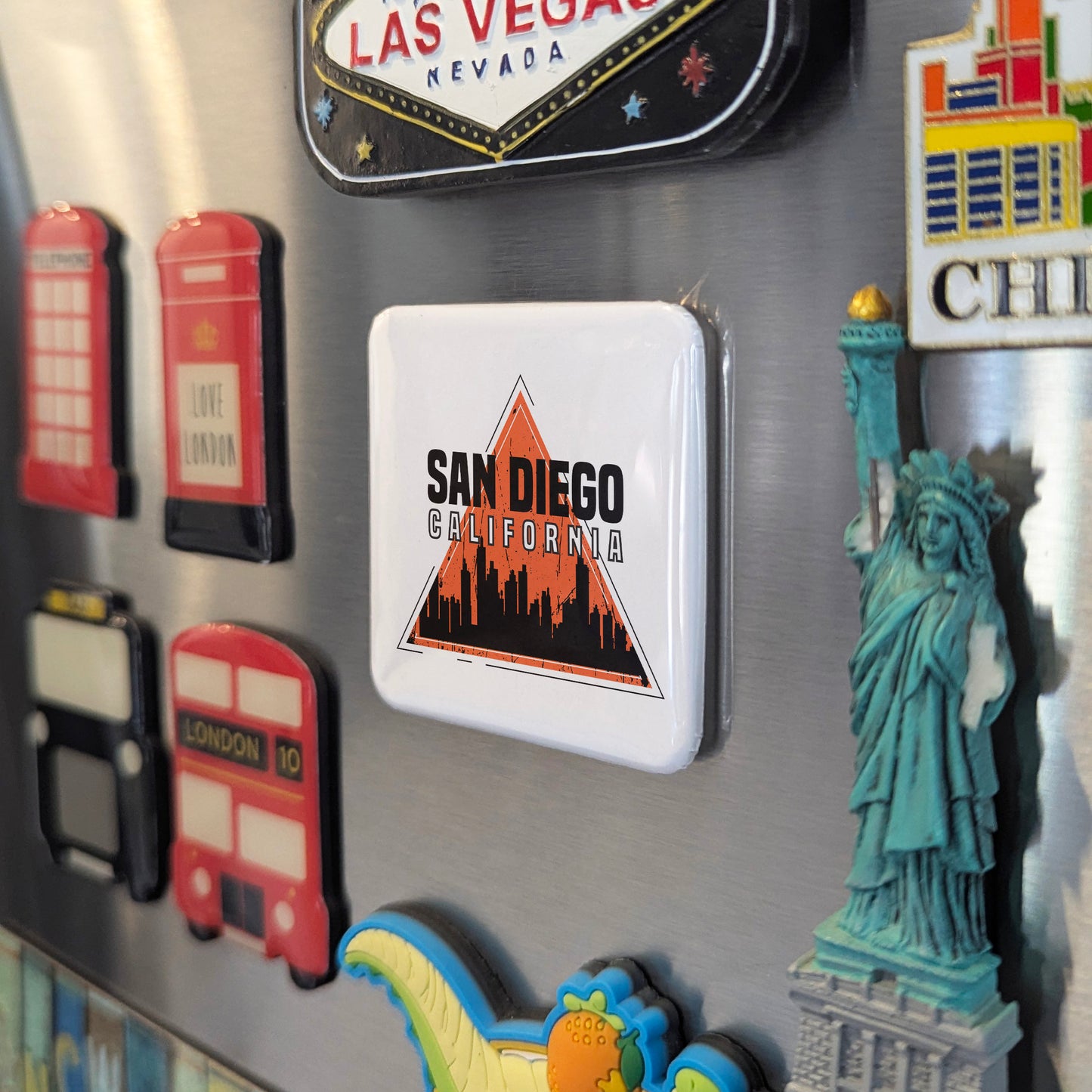 San Diego California Magnet | America's Finest City Triangle | 2×2 | Made in Canada - PhiloPerse