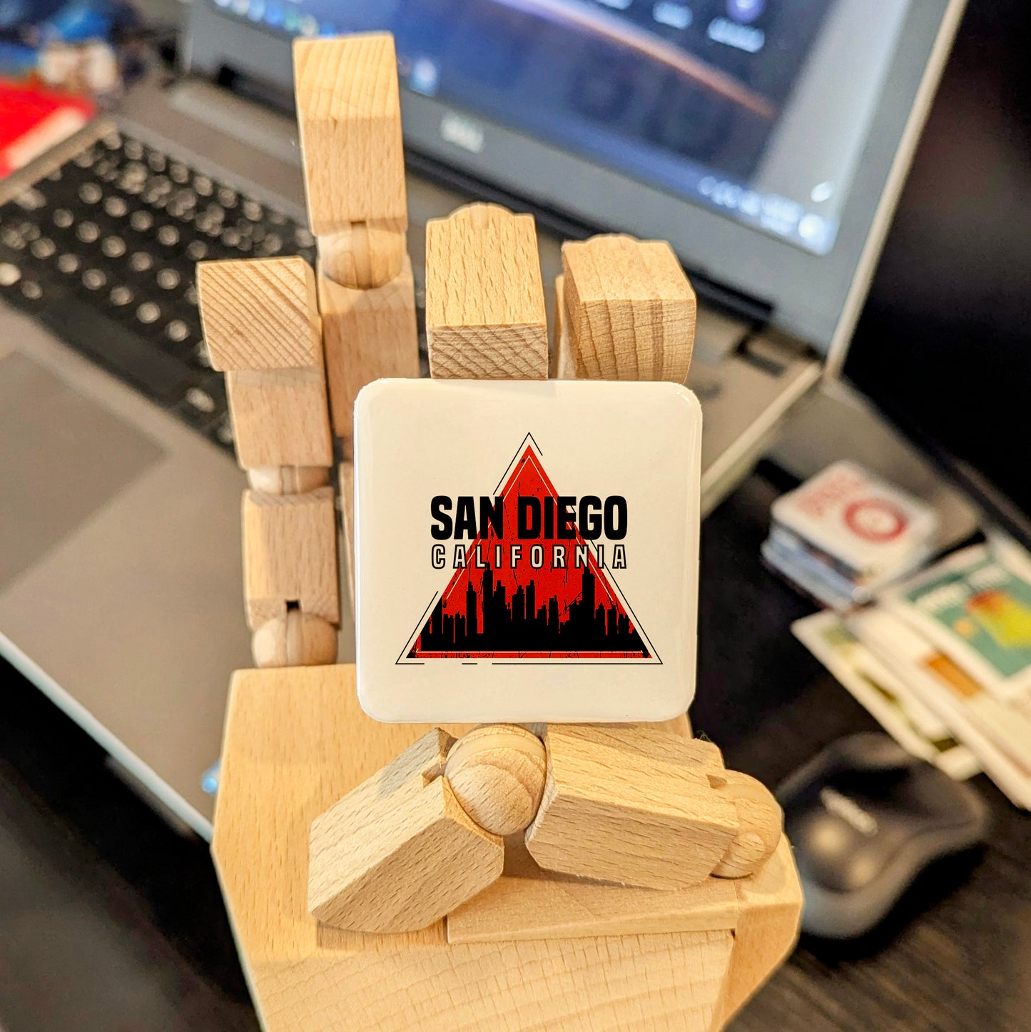 San Diego California Magnet | America's Finest City Triangle | 2×2 | Made in Canada - PhiloPerse