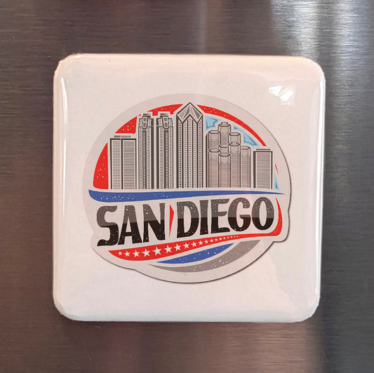San Diego California Magnet | Patriot City Globe | 2×2 | Made in Canada - PhiloPerse