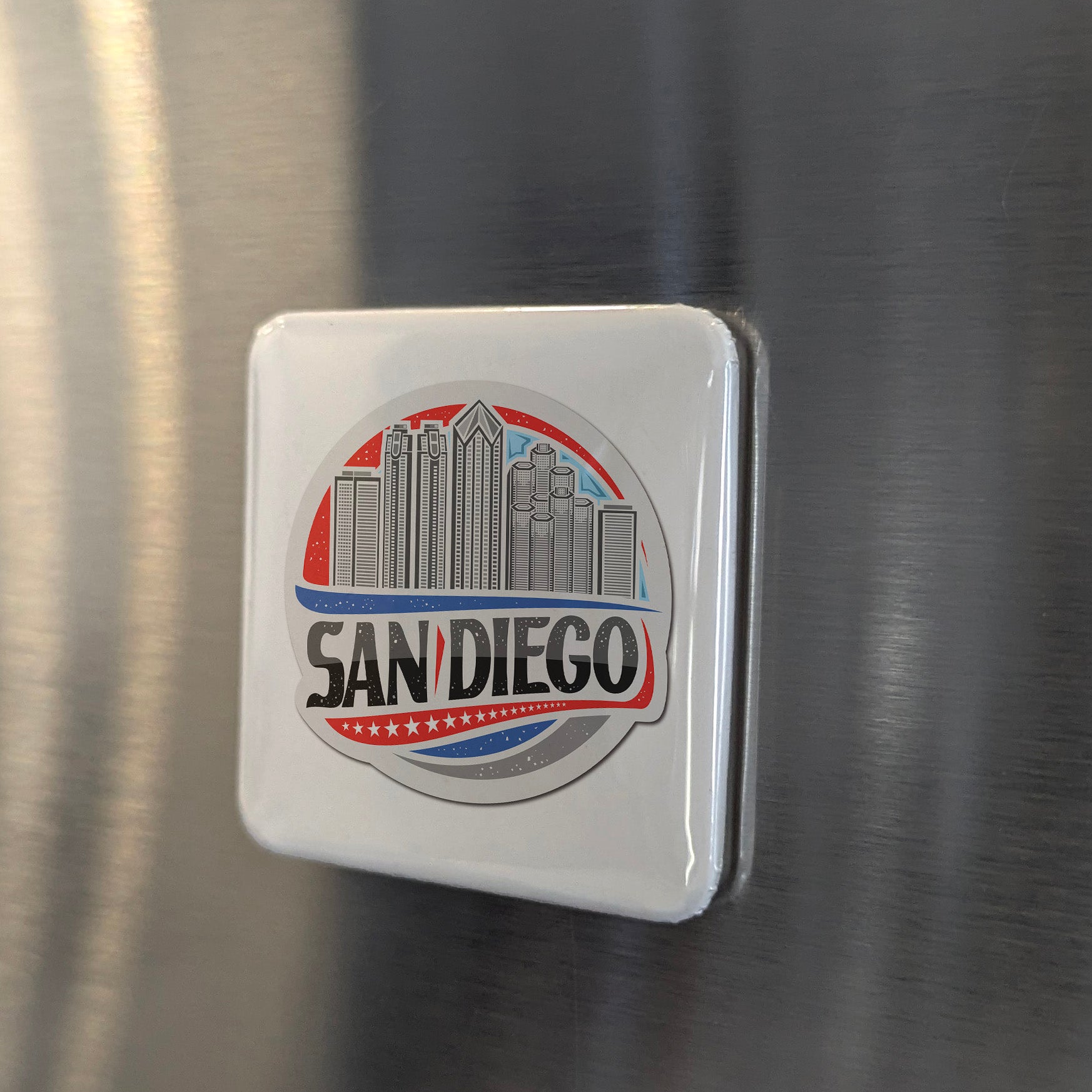 San Diego California Magnet | Patriot City Globe | 2×2 | Made in Canada - PhiloPerse