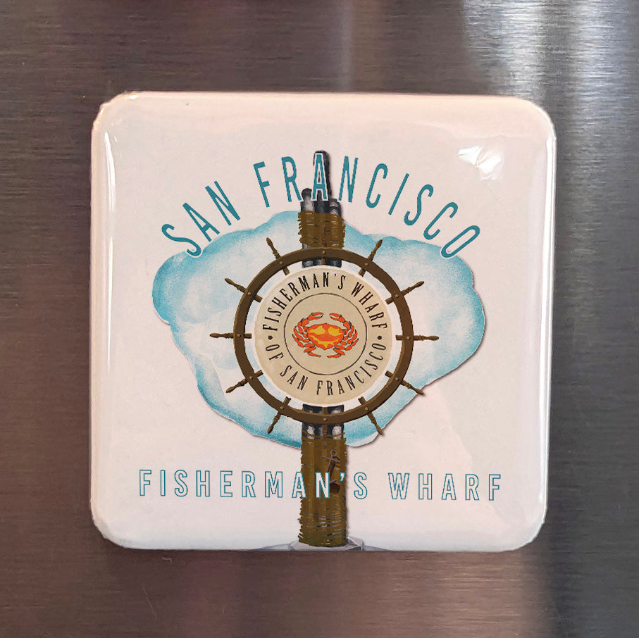 San Francisco California Magnet | Fisherman's Wharf | 2×2 | Made in Canada - PhiloPerse