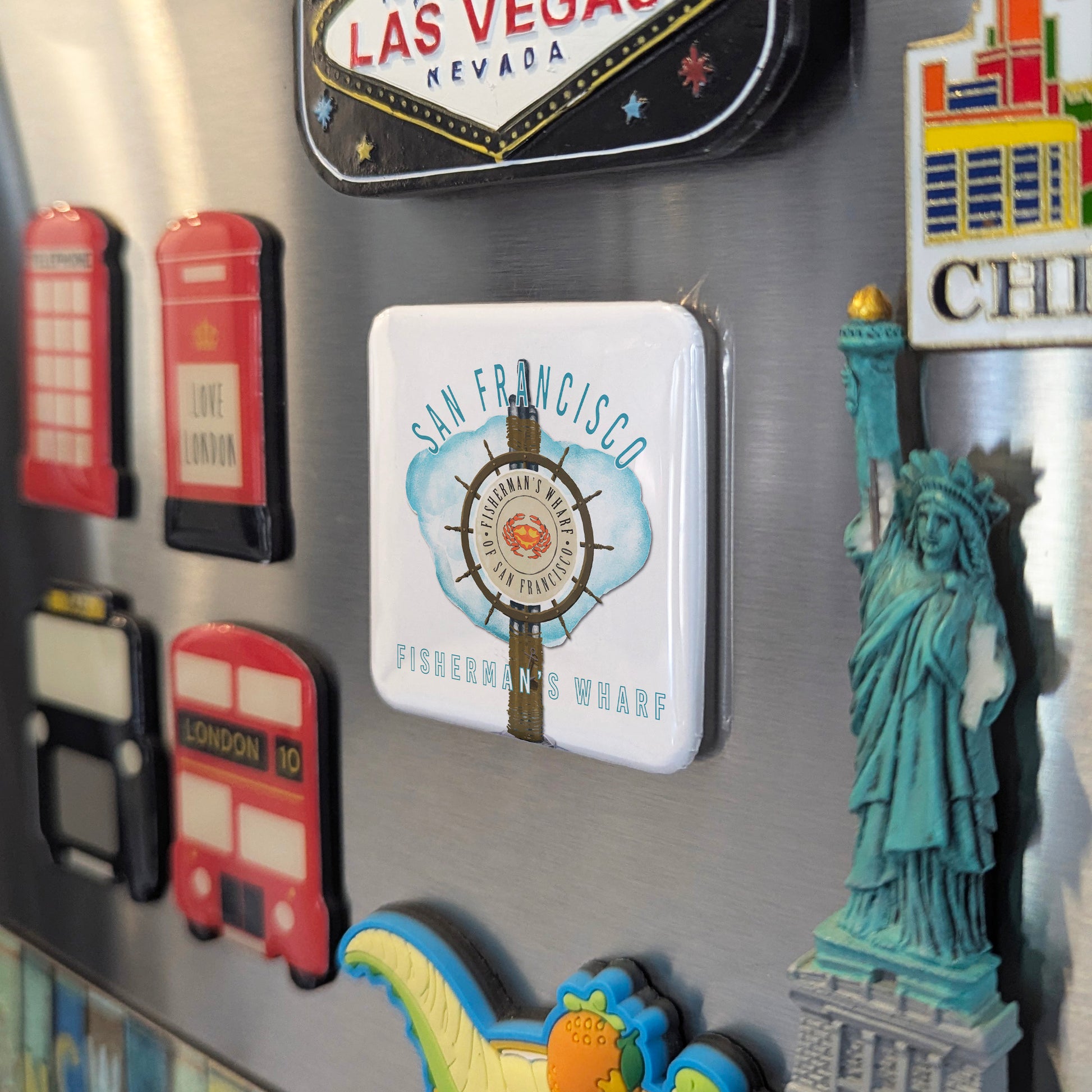 San Francisco California Magnet | Fisherman's Wharf | 2×2 | Made in Canada - PhiloPerse