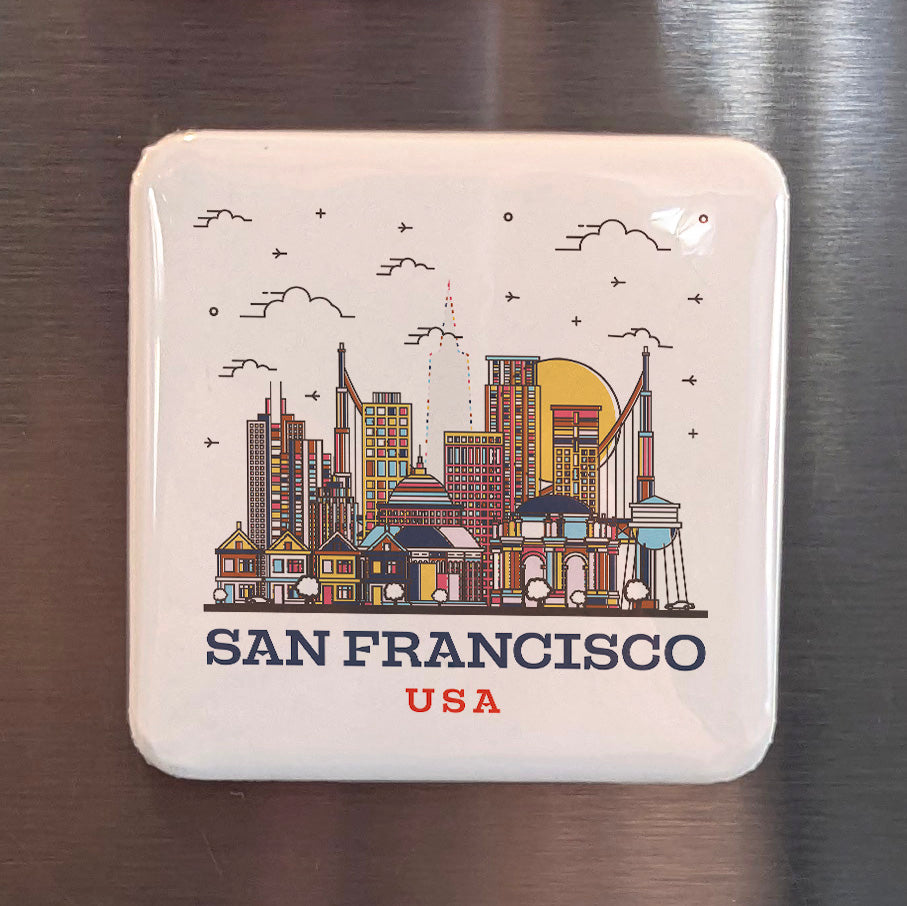 San Francisco California Magnet | San Francisco Skyline | 2×2 | Made in Canada