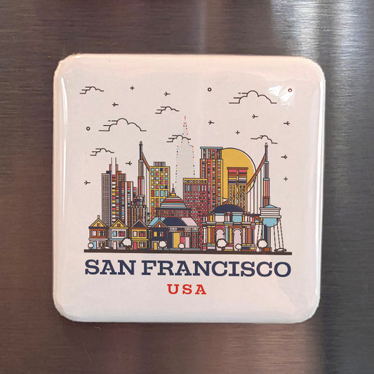 San Francisco California Magnet | San Francisco Skyline | 2×2 | Made in Canada - PhiloPerse