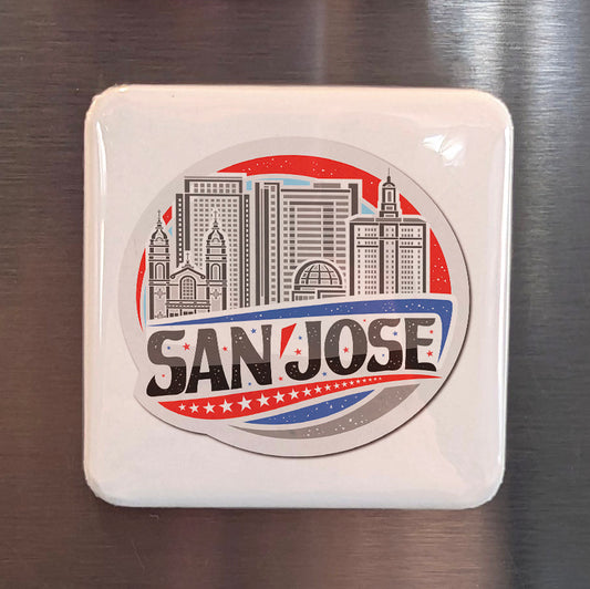 San Jose California Magnet | Patriot City Globe | 2×2 | Made in Canada - PhiloPerse