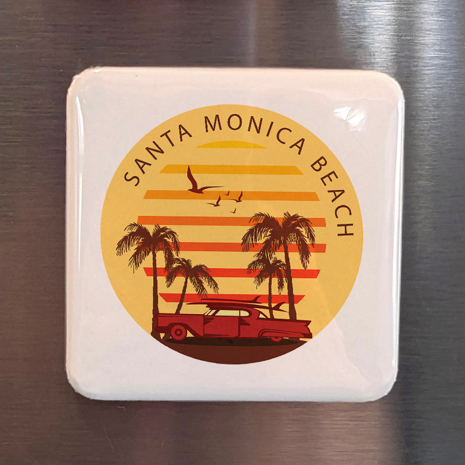 Santa Monica Beach California Magnet | Edge of the West | 2×2 | Made in Canada - PhiloPerse