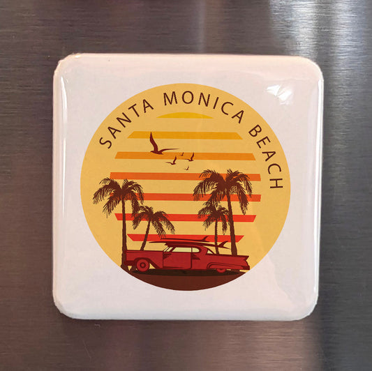 Santa Monica Beach California Magnet | Edge of the West | 2×2 | Made in Canada - PhiloPerse