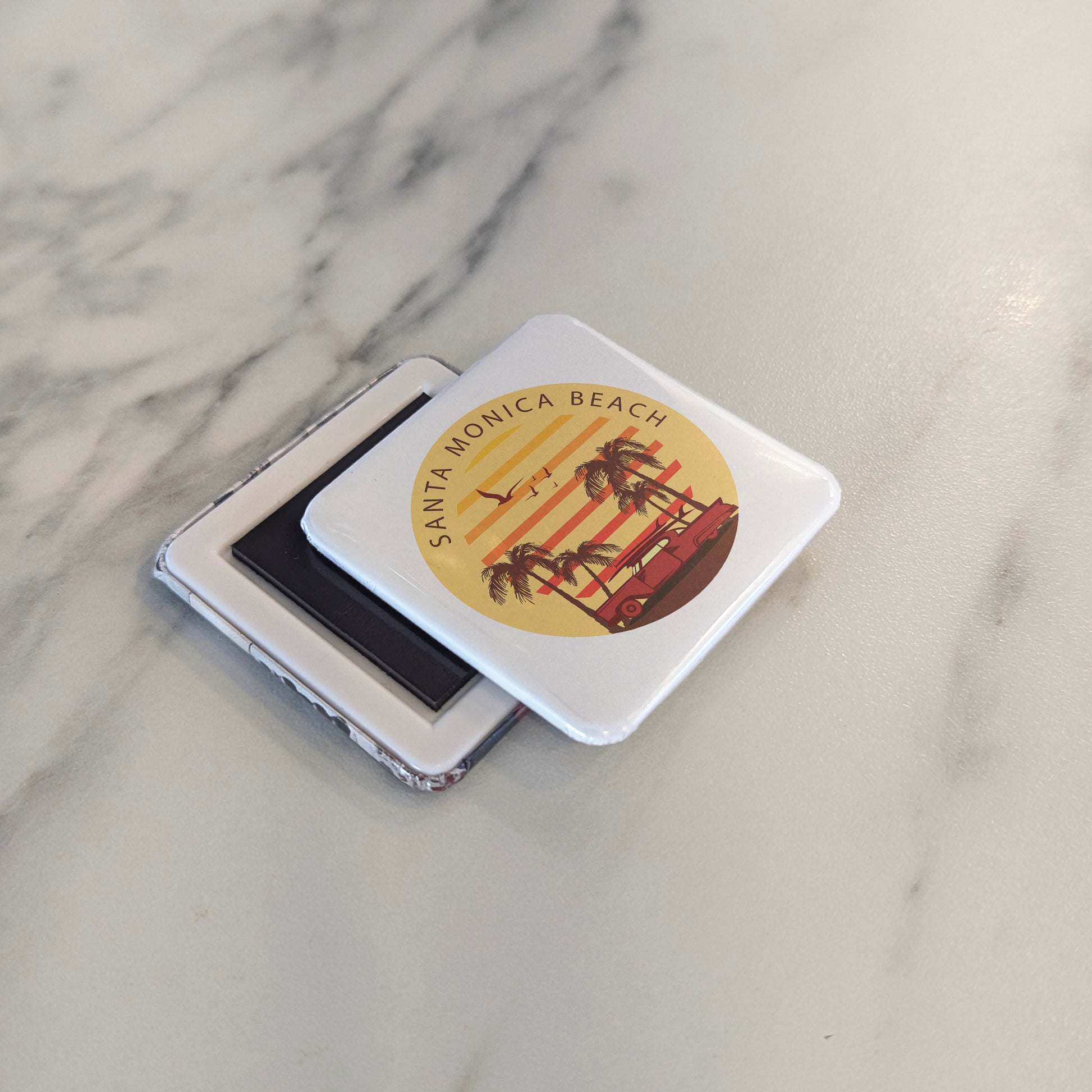 Santa Monica Beach California Magnet | Edge of the West | 2×2 | Made in Canada - PhiloPerse