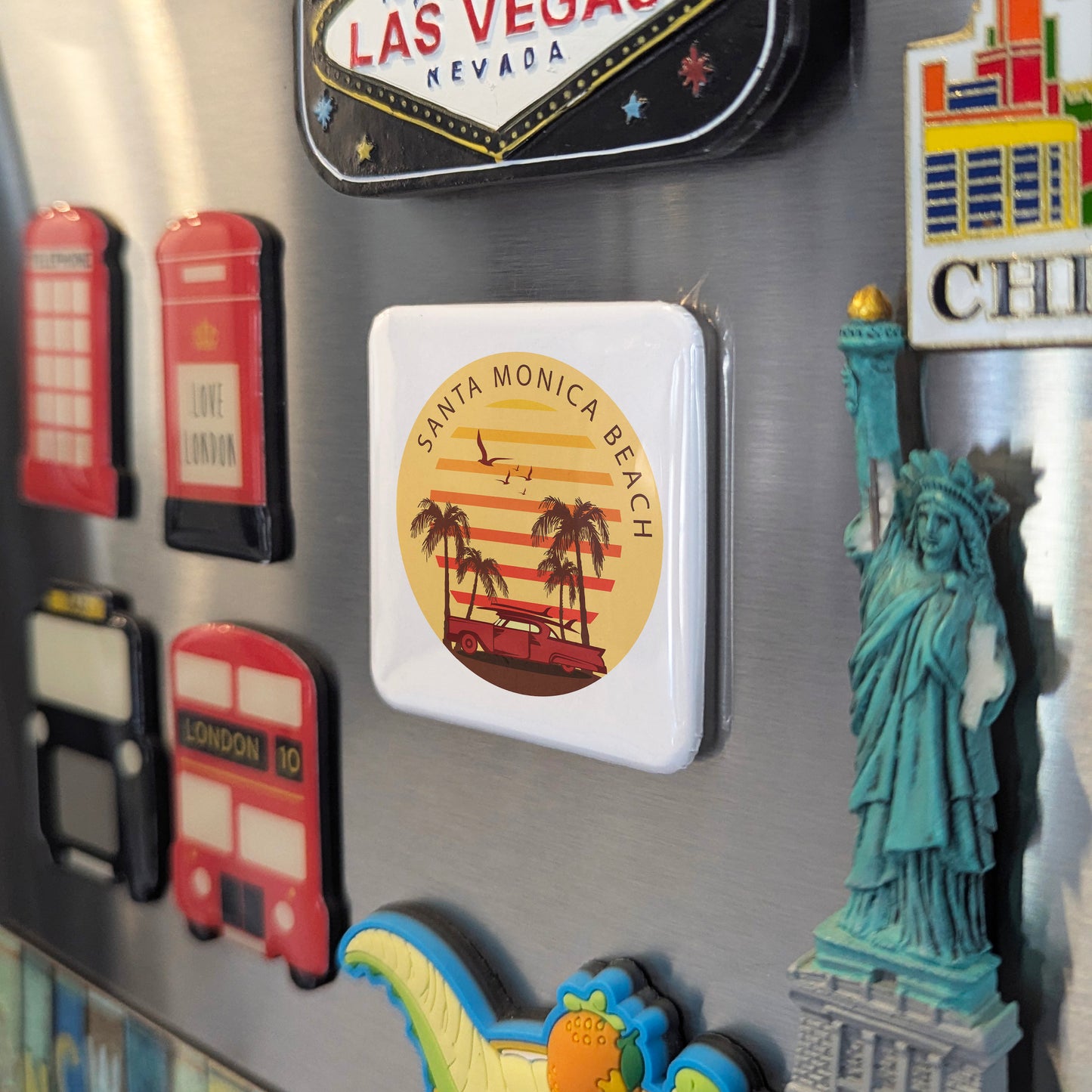 Santa Monica Beach California Magnet | Edge of the West | 2×2 | Made in Canada - PhiloPerse