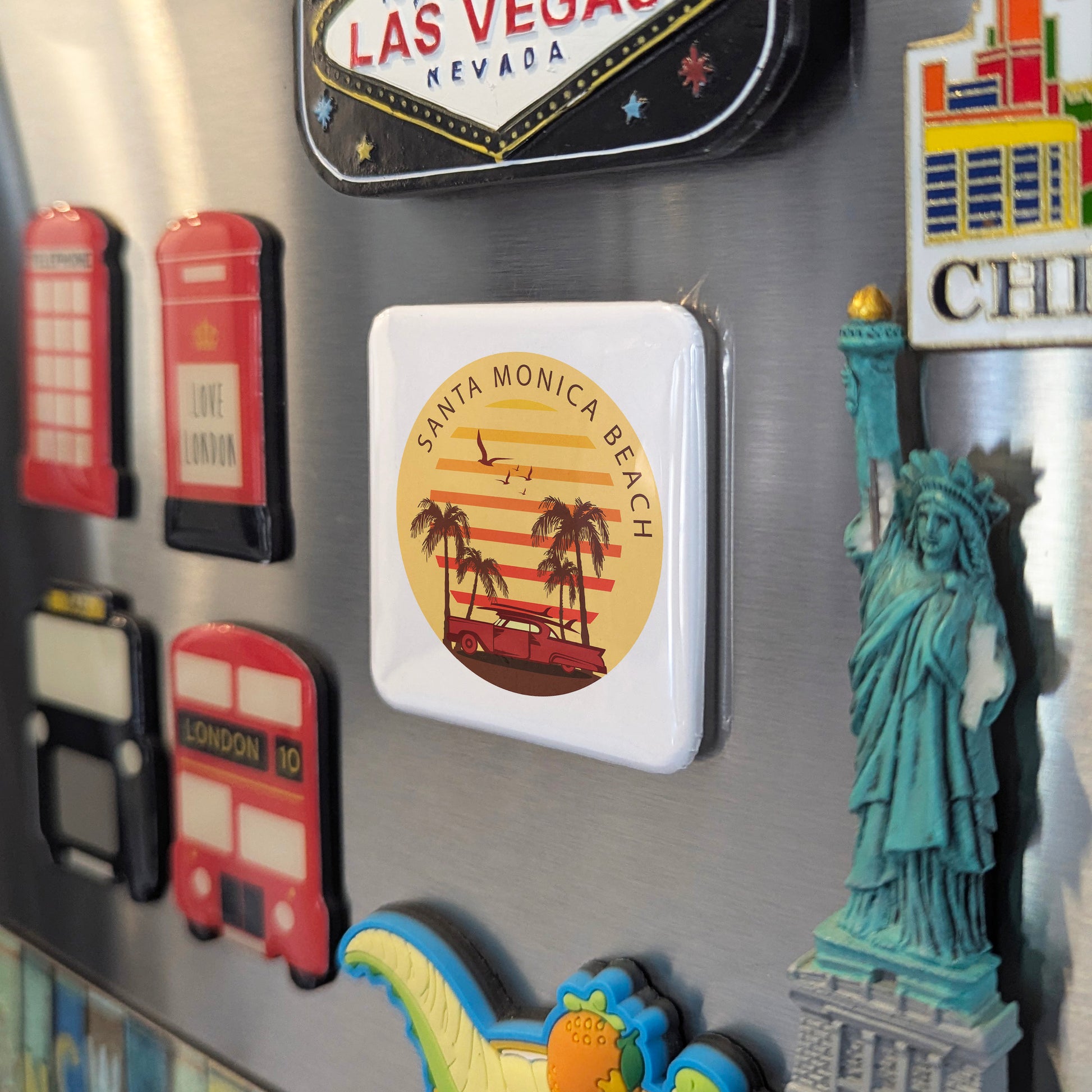 Santa Monica Beach California Magnet | Edge of the West | 2×2 | Made in Canada - PhiloPerse