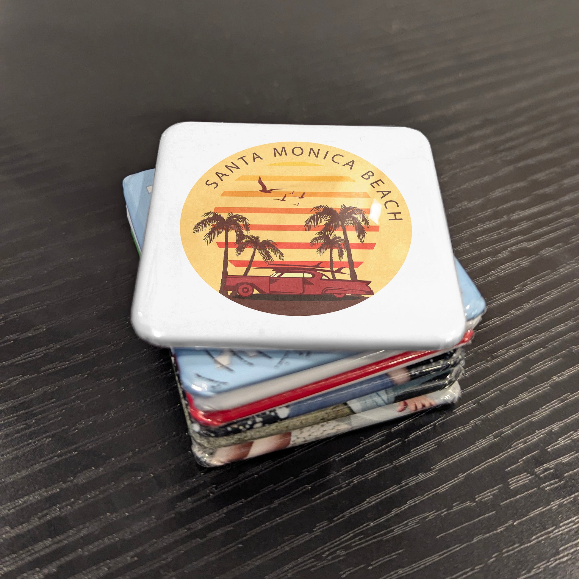 Santa Monica Beach California Magnet | Edge of the West | 2×2 | Made in Canada - PhiloPerse