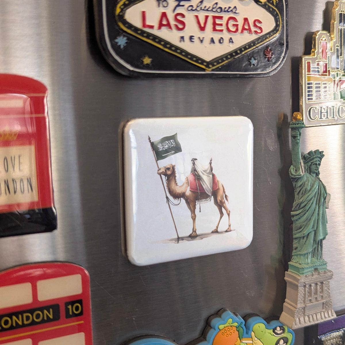 Saudi Arabia Asia Magnet | Arabian Camel Ship of the Desert on the Arabian Peninsula | 2x2 | Made in Canada