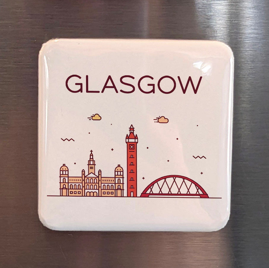 Glasgow Scotland Magnet | Dear Green Place and Industrial Giant of the River Clyde | 2x2 | Made in Canada