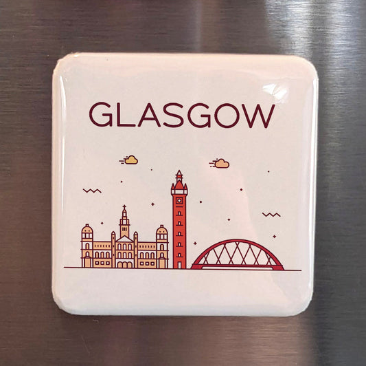 Glasgow Scotland Magnet | Dear Green Place and Industrial Giant of the River Clyde | 2x2 | Made in Canada - PhiloPerse