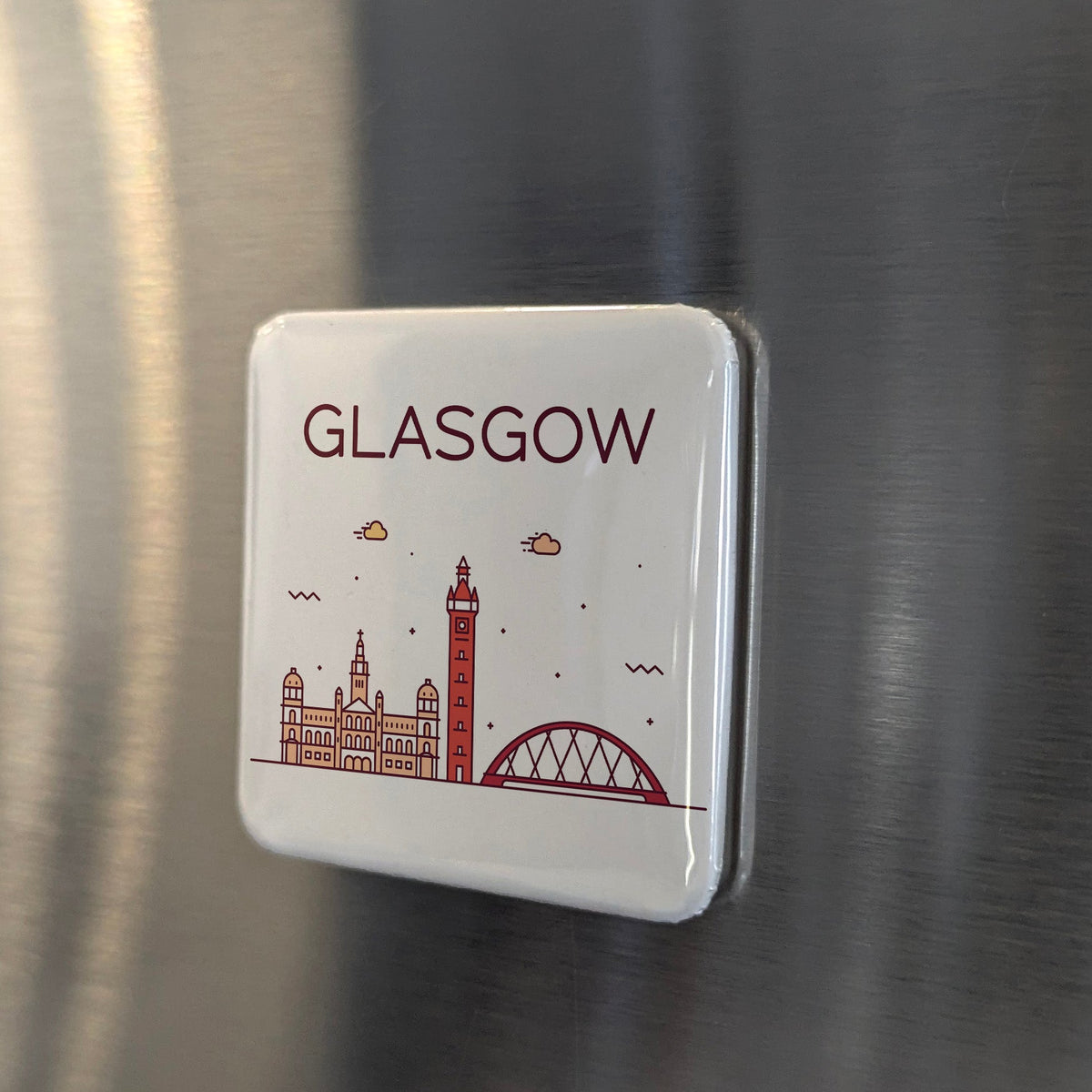 Glasgow Scotland Magnet | Dear Green Place and Industrial Giant of the River Clyde | 2x2 | Made in Canada