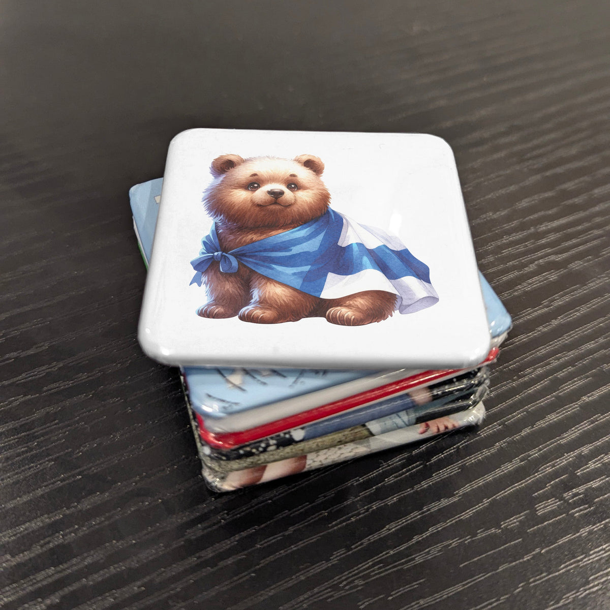 Scotland Magnet | Scottish Bear and the Saltire of the Ancient Kingdom of Alba | 2x2 | Made in Canada