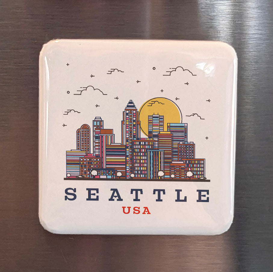 Seattle Washington Magnet | Emerald City | 2×2 | Made in Canada - PhiloPerse