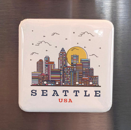 Seattle Washington Magnet | Emerald City | 2×2 | Made in Canada - PhiloPerse
