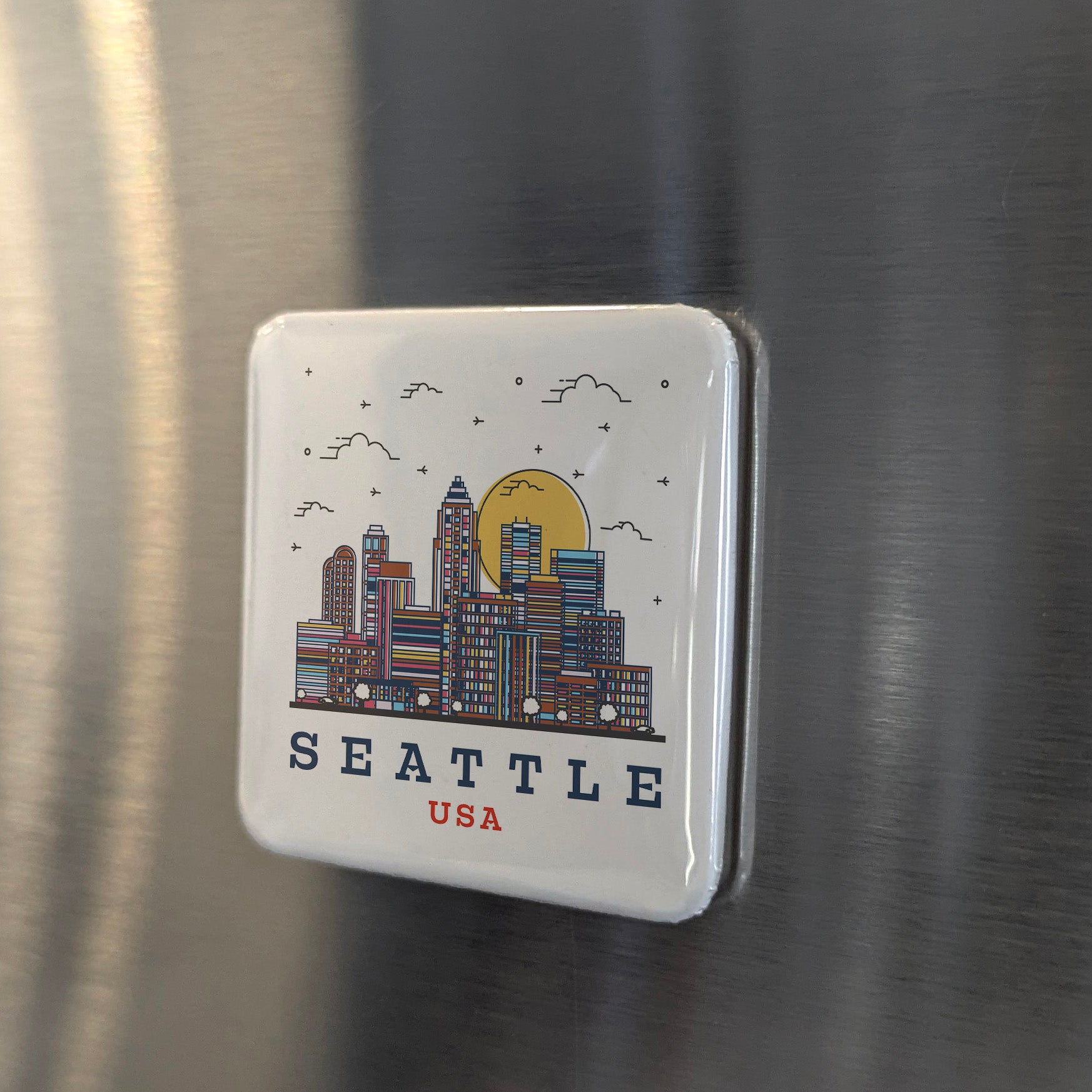 Seattle Washington Magnet | Emerald City | 2×2 | Made in Canada - PhiloPerse
