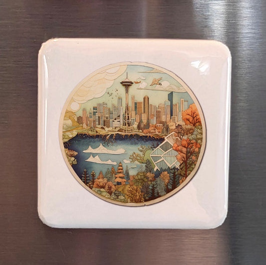 Seattle Washington Magnet | Gateway to the Pacific Northwest | 2×2 | Made in Canada - PhiloPerse