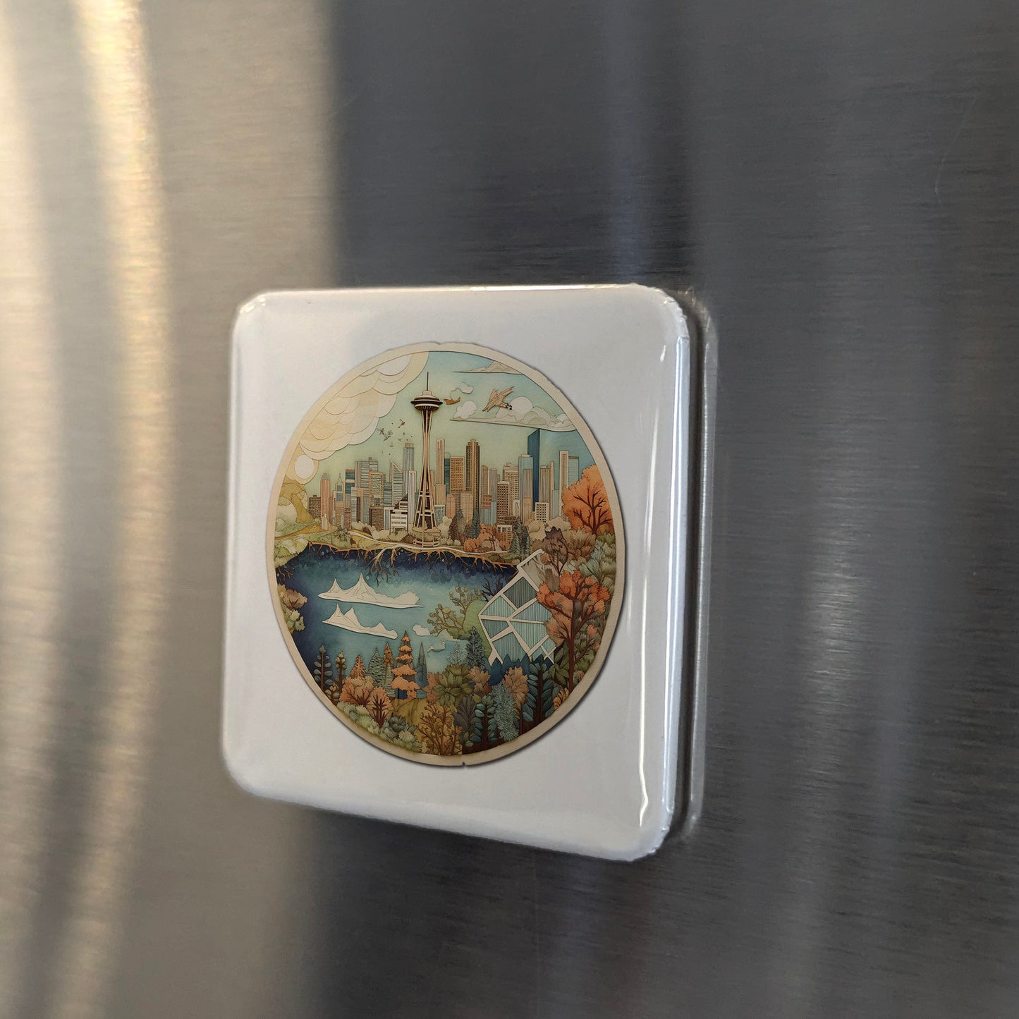Seattle Washington Magnet | Gateway to the Pacific Northwest | 2×2 | Made in Canada - PhiloPerse