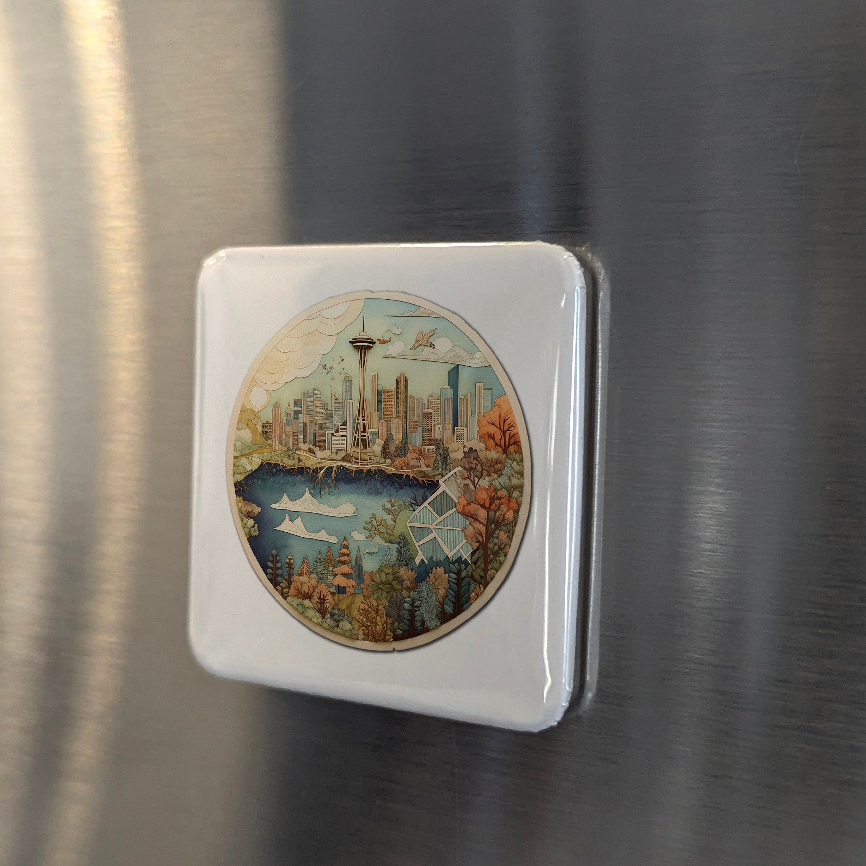 Seattle Washington Magnet | Gateway to the Pacific Northwest | 2×2 | Made in Canada - PhiloPerse