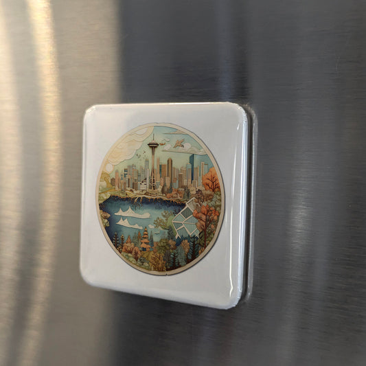 Seattle Washington Magnet | Gateway to the Pacific Northwest | 2×2 | Made in Canada - PhiloPerse
