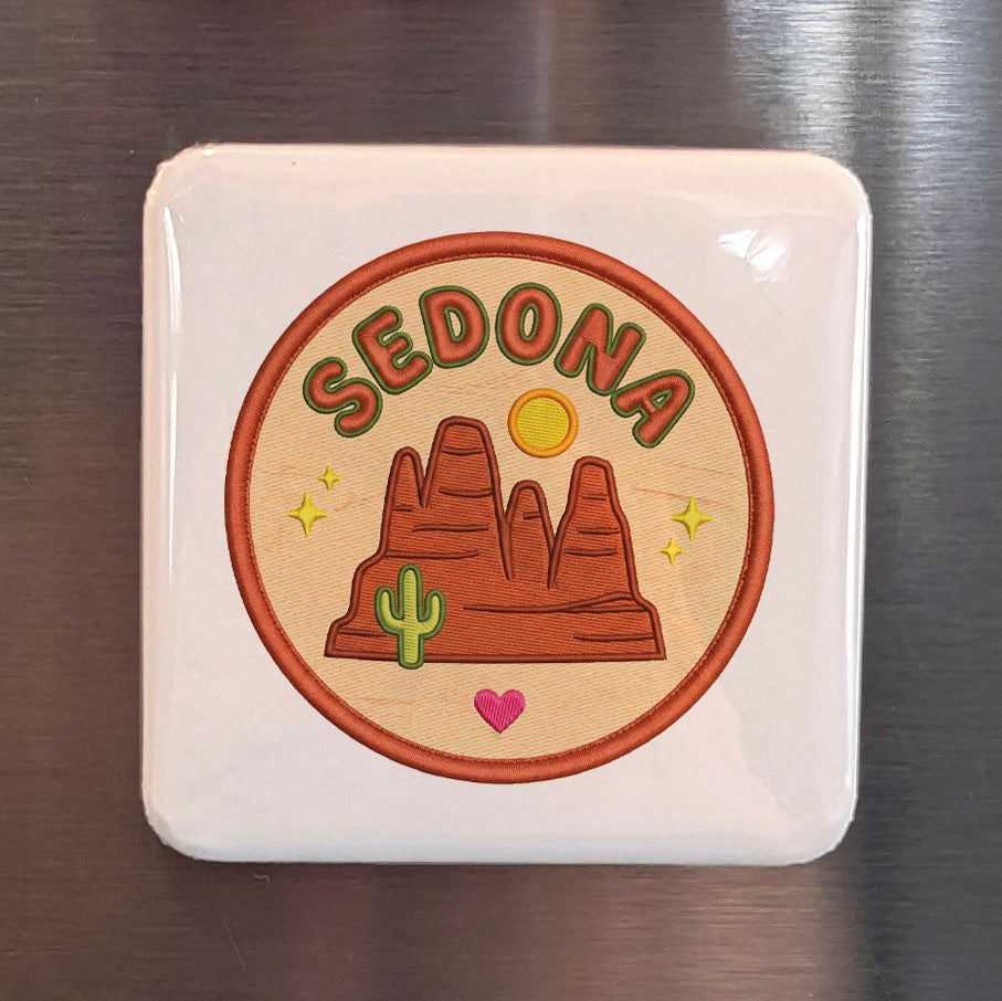 Sedona Arizona Magnet | Red Rocks Buttes | 2×2 | Made in Canada - PhiloPerse
