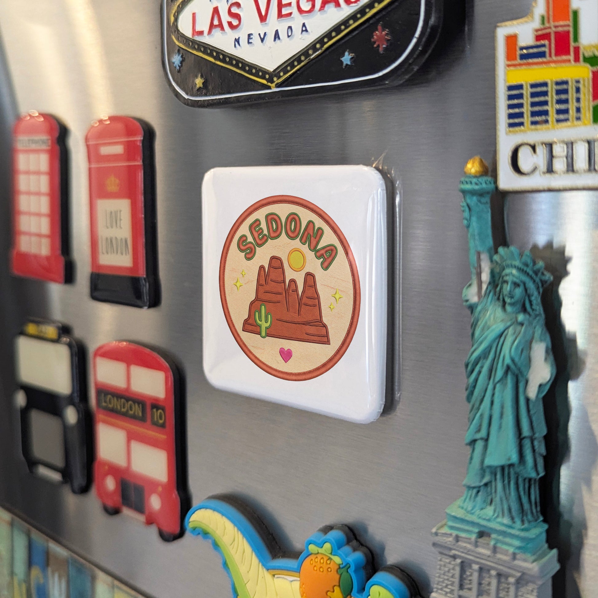 Sedona Arizona Magnet | Red Rocks Buttes | 2×2 | Made in Canada - PhiloPerse