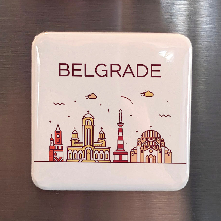 Belgrade Serbia Magnet | White City at the Confluence of the Sava and Danube | 2x2 | Made in Canada