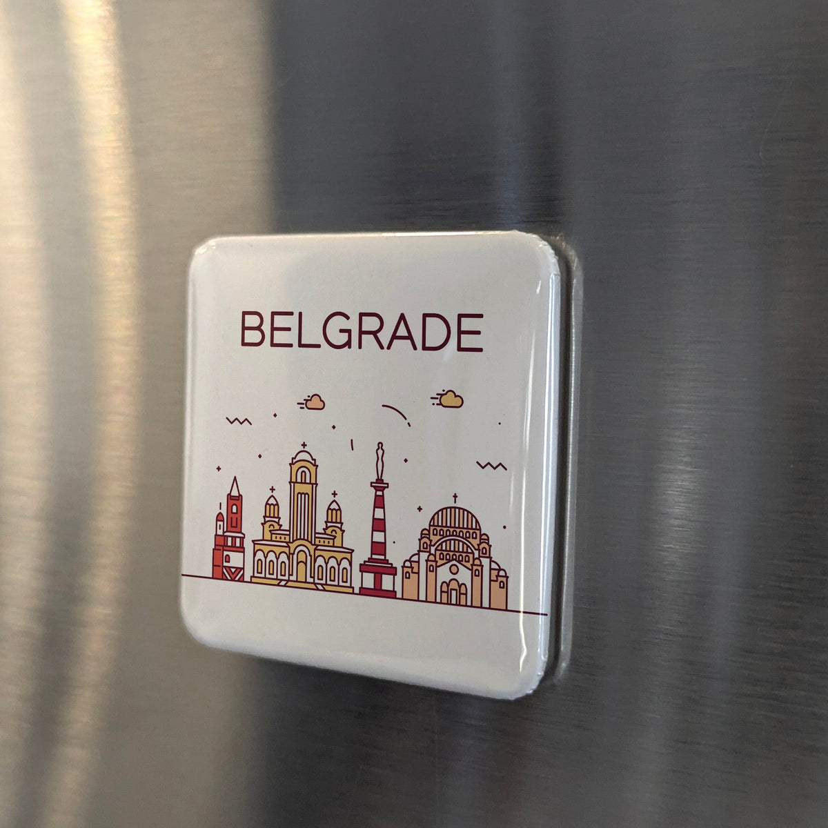 Belgrade Serbia Magnet | White City at the Confluence of the Sava and Danube | 2x2 | Made in Canada