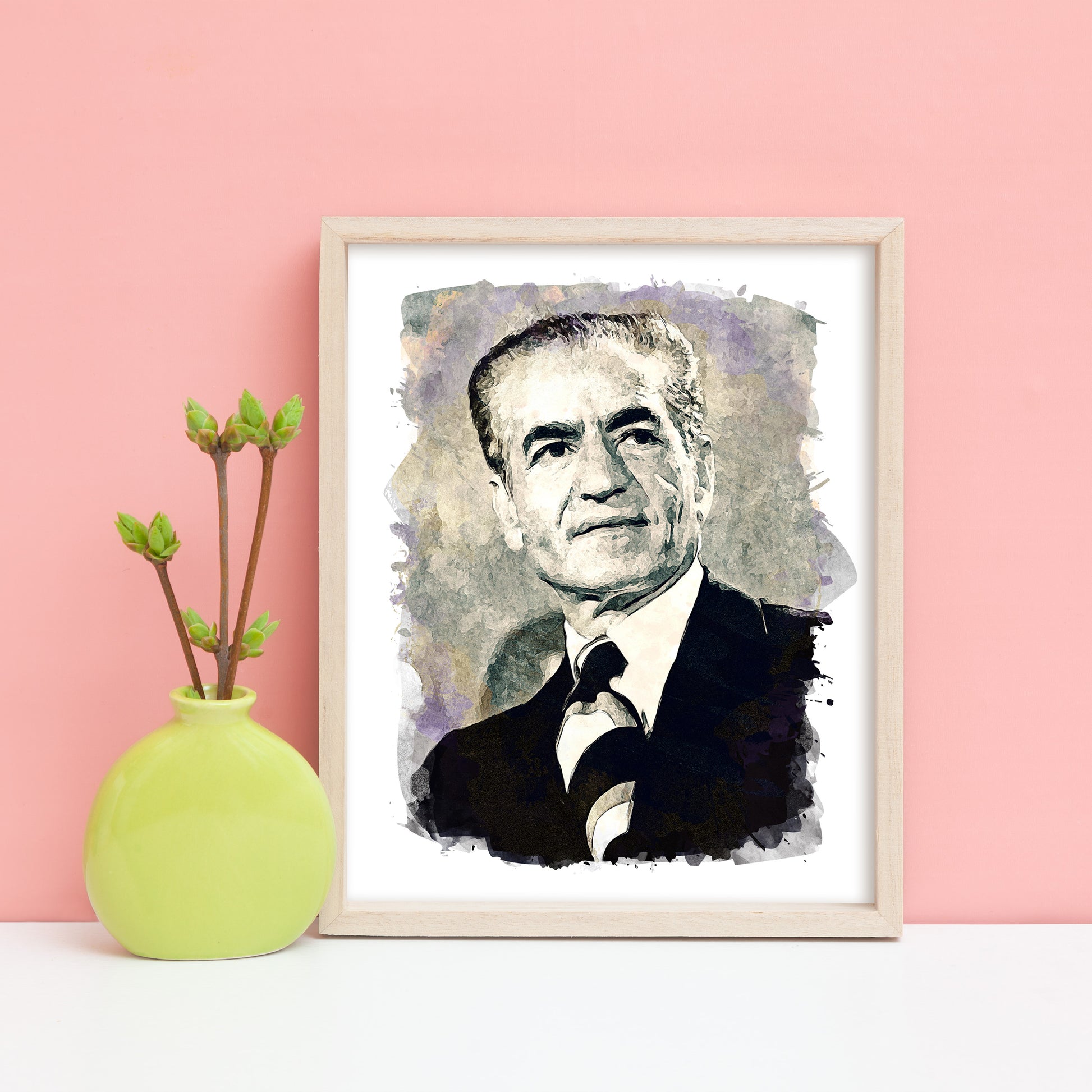 Mohammad Reza Shah Civilian Portrait, Iran, Art Print | 8×10 | Made in Canada - PhiloPerse