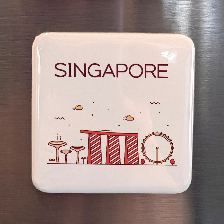 Singapore Asia Magnet | Lion City Garden City of the Strait of Malacca | 2x2 | Made in Canada