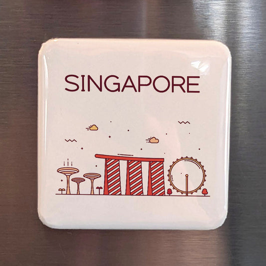 Singapore Asia Magnet | Lion City Garden City of the Strait of Malacca | 2x2 | Made in Canada - PhiloPerse