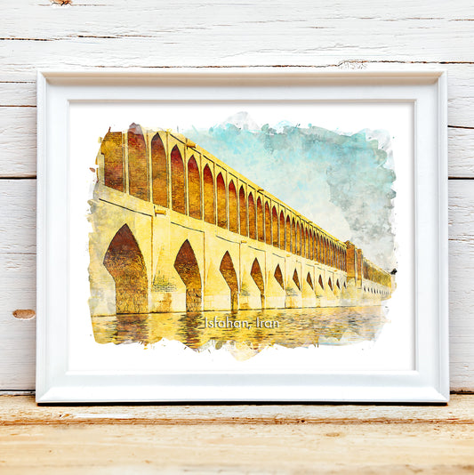 Isfahan Si-o-Se Pol, Iran, Art Print | 8×10 | Made in Canada - PhiloPerse