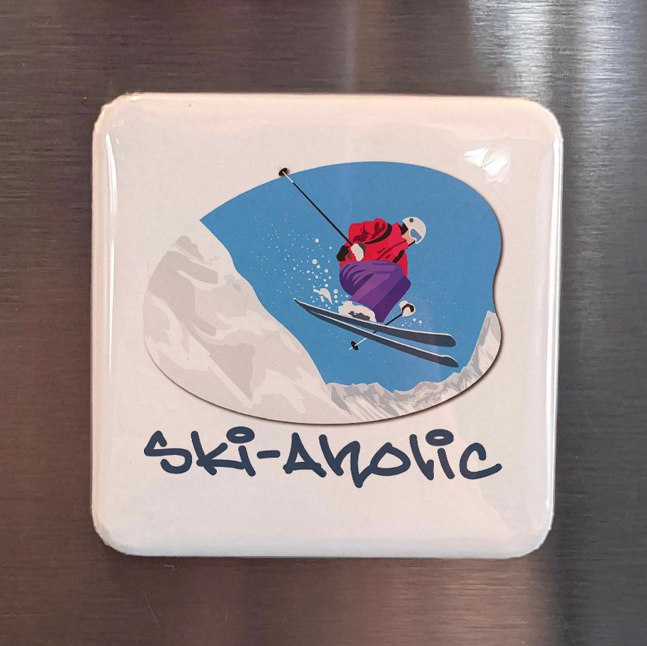 Ski-Aholic Fridge Magnet - PhiloPerse