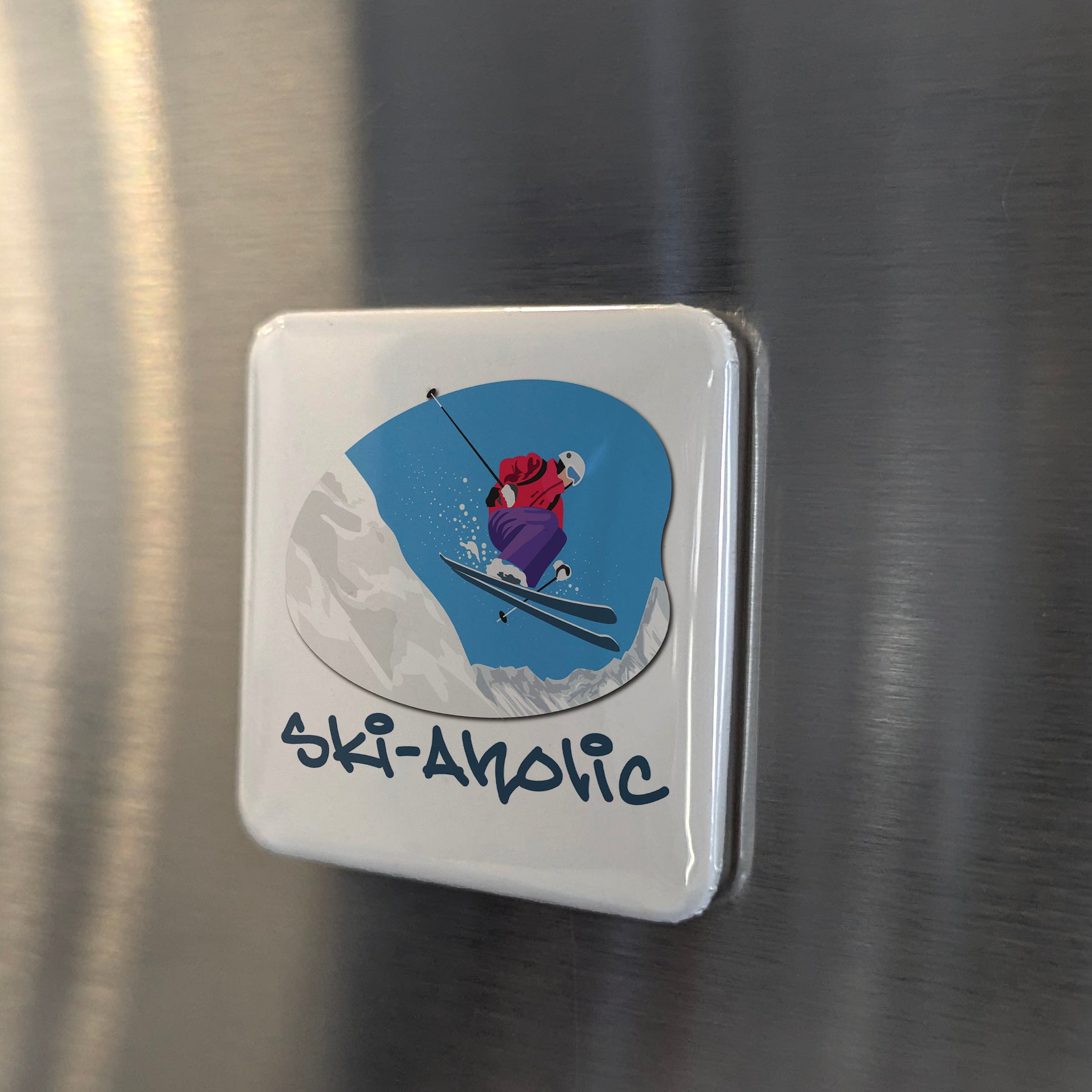 Ski-Aholic Fridge Magnet - PhiloPerse