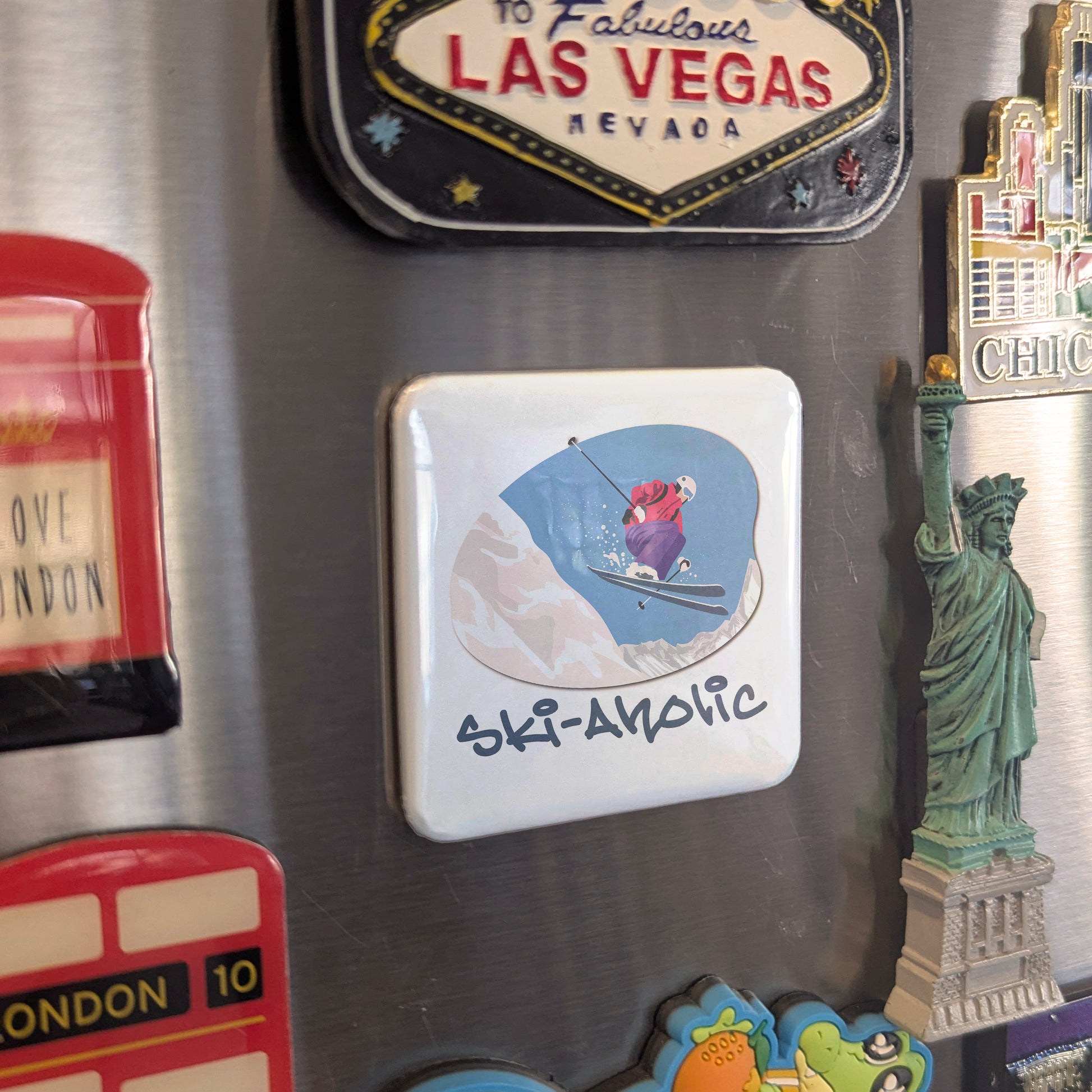 Ski-Aholic Fridge Magnet - PhiloPerse