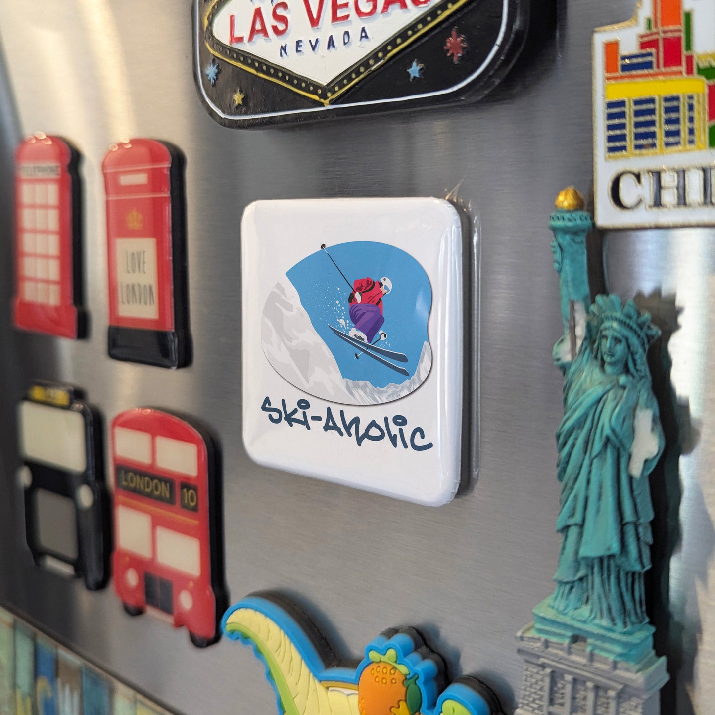 Ski-Aholic Fridge Magnet - PhiloPerse