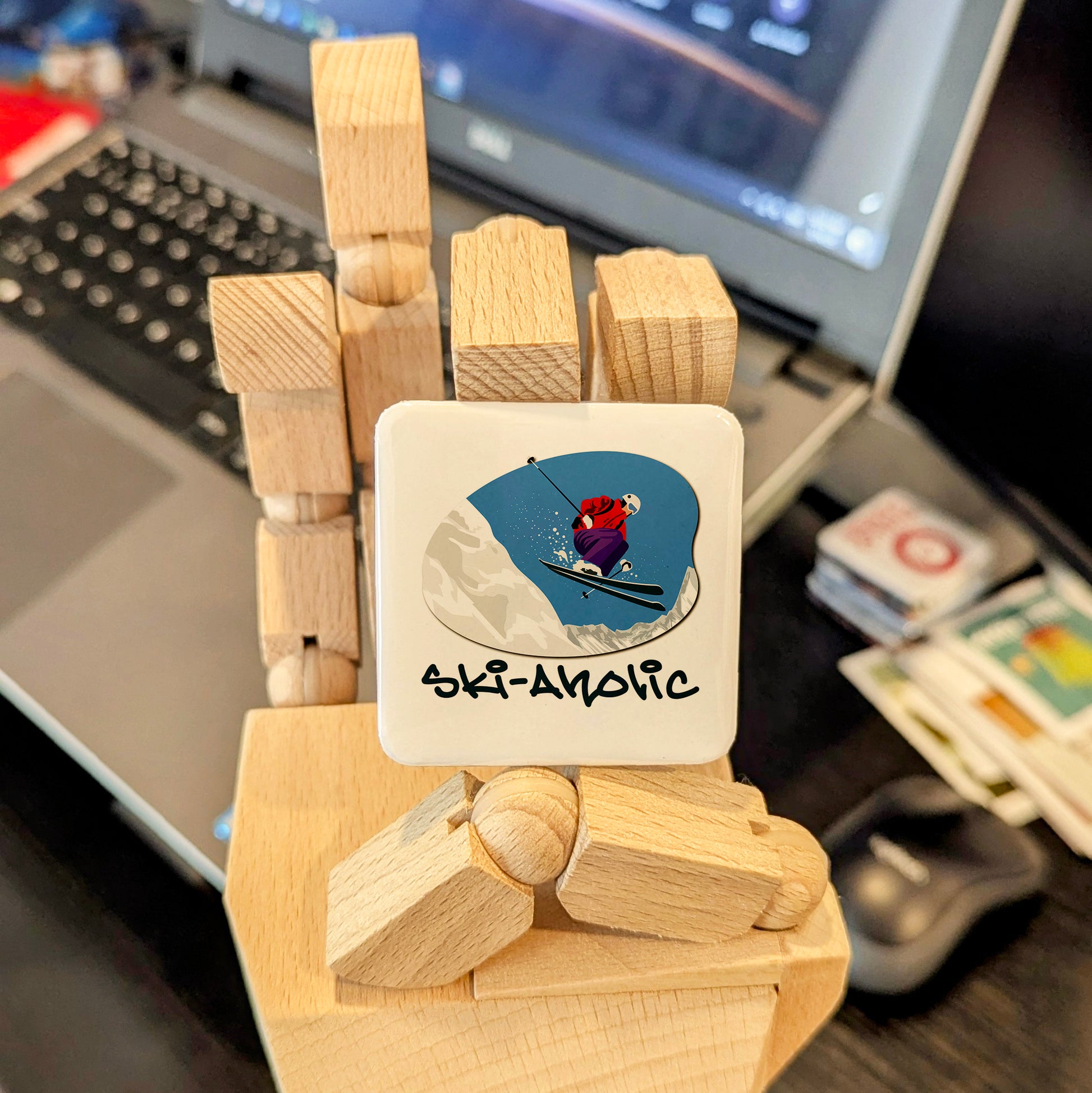 Ski-Aholic Fridge Magnet - PhiloPerse